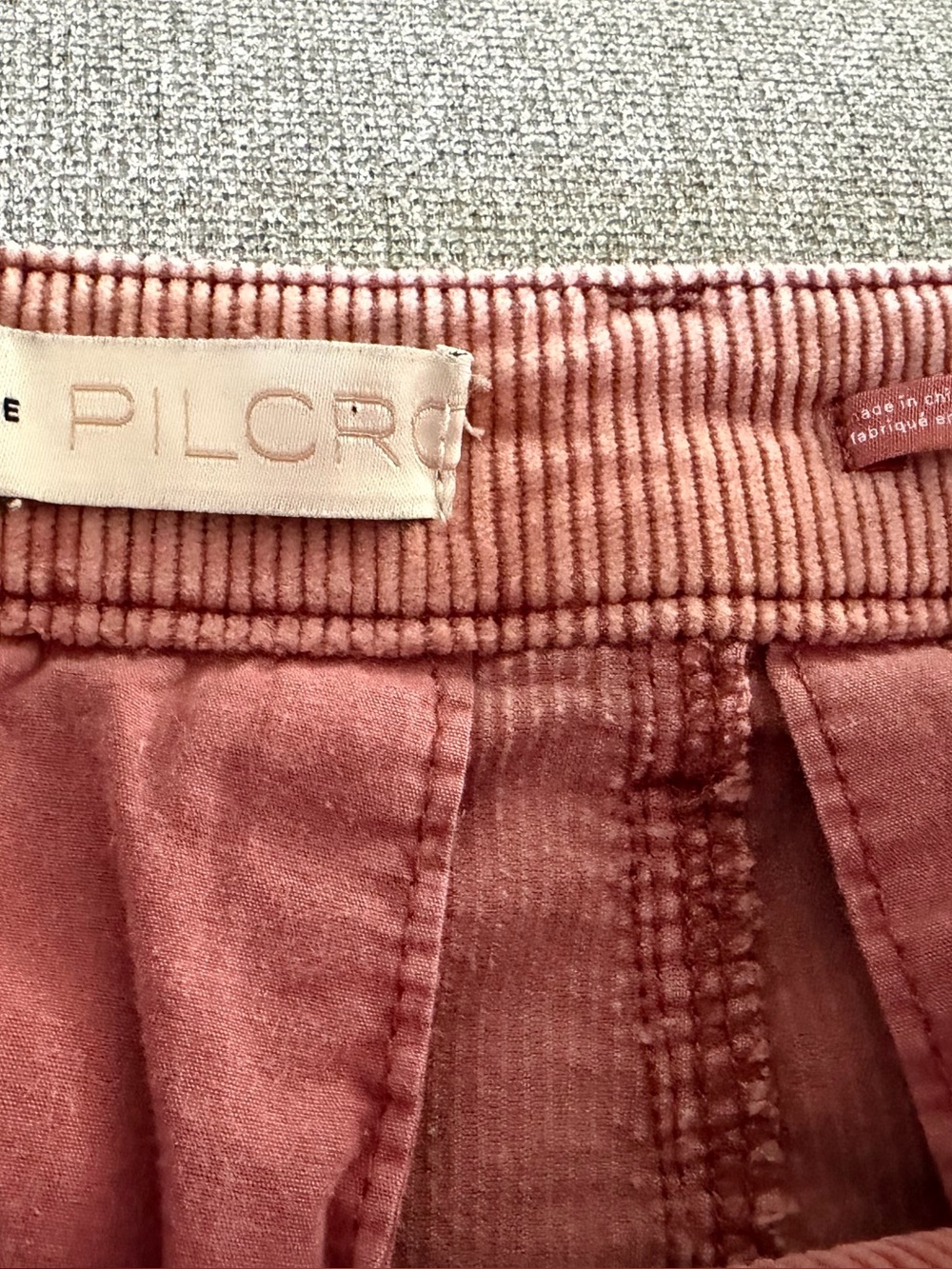 Pilcro Ultra High-Rise Cropped Wide-Leg Corduroy Pants Size 30 Dusty Rose - Picture 4 of 10